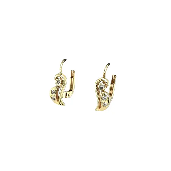 Gold Earrings with Zircons