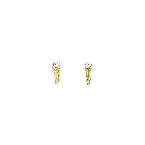 Gold Earrings with Zircons