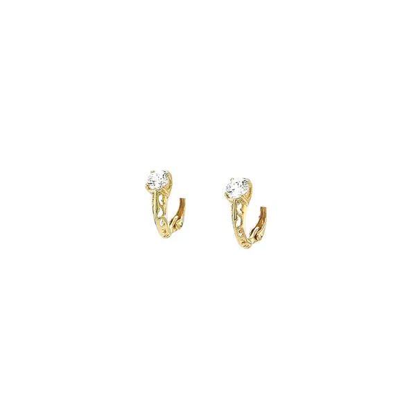 Gold Earrings with Zircons
