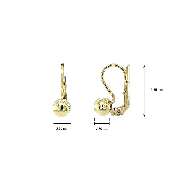 Gold Earrings Beads