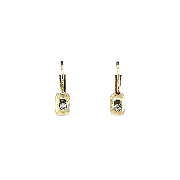 Gold Earrings with Zircons