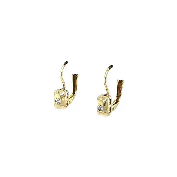 Gold Earrings with Zircons