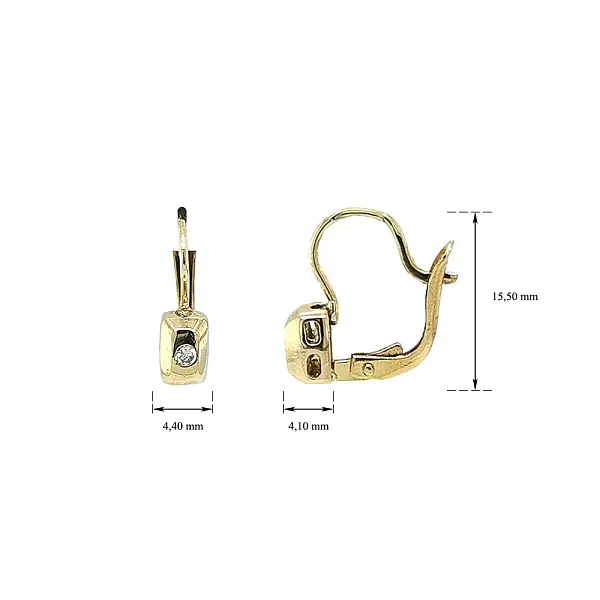 Gold Earrings with Zircons