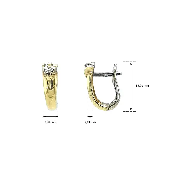 Gold Earrings with Zircons