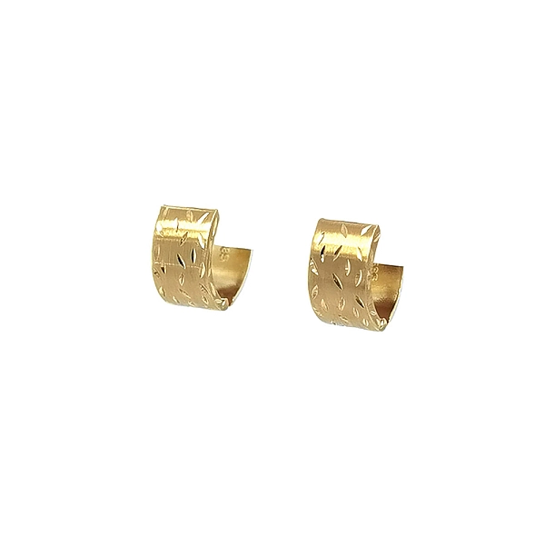 Gold Round Earrings