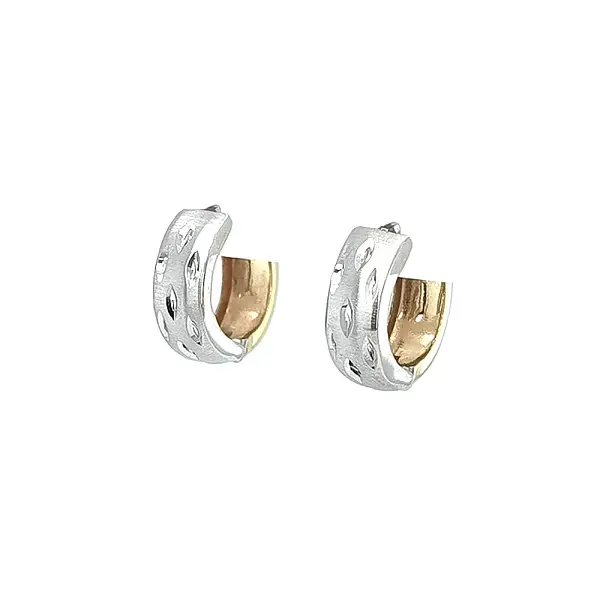 Round Earrings made of Combination Gold