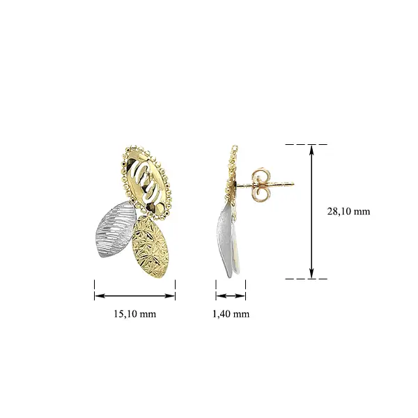 Gold Earrings made of Combination Gold