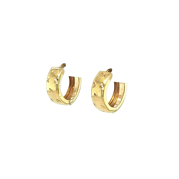Gold Round Earrings