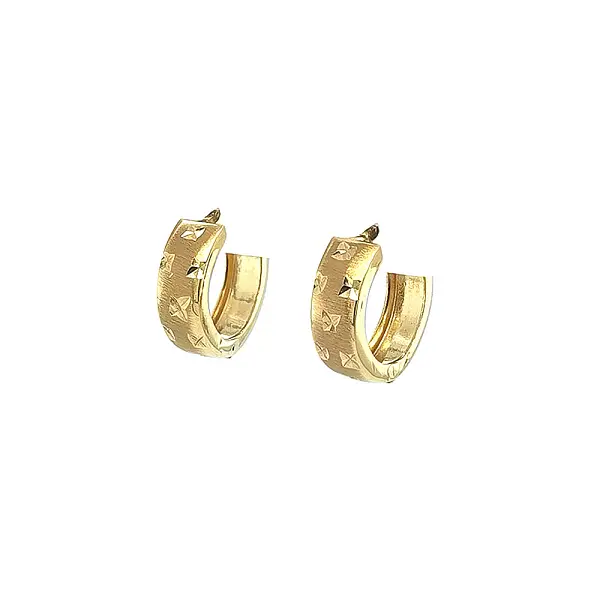 Gold Round Earrings