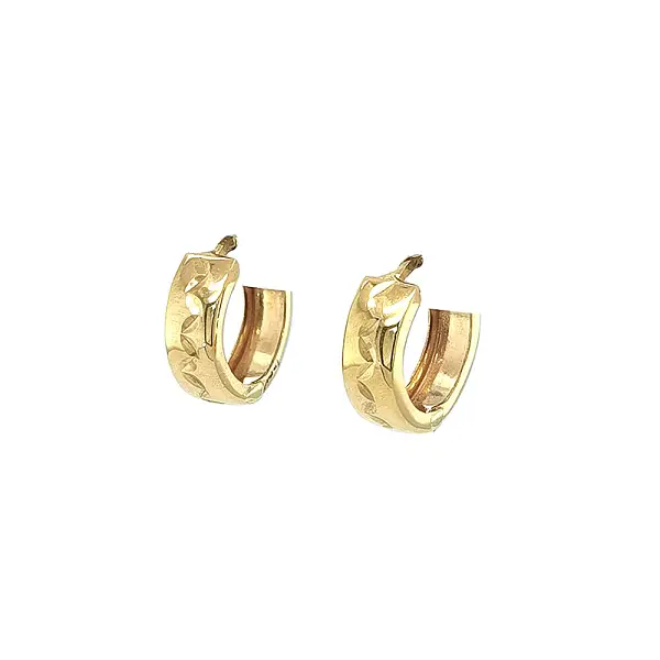 Gold Round Earrings