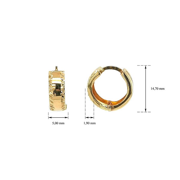 Gold Round Earrings