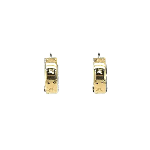 Double-sided Round Earrings made of Combination Gold