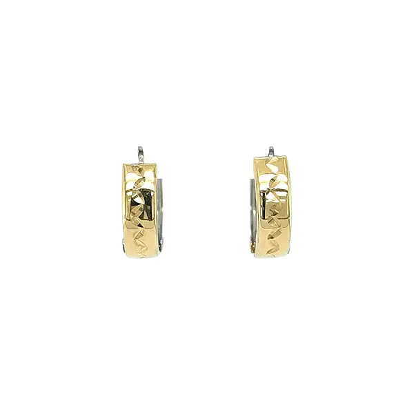 Round Earrings made of Combination Gold