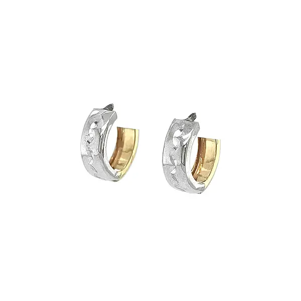 Round Earrings made of Combination Gold