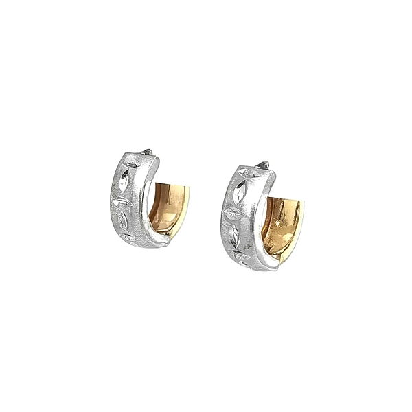 Round Earrings made of Combination Gold