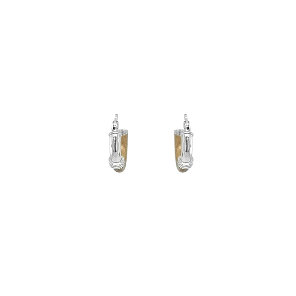 Round Earrings made of Combination Gold