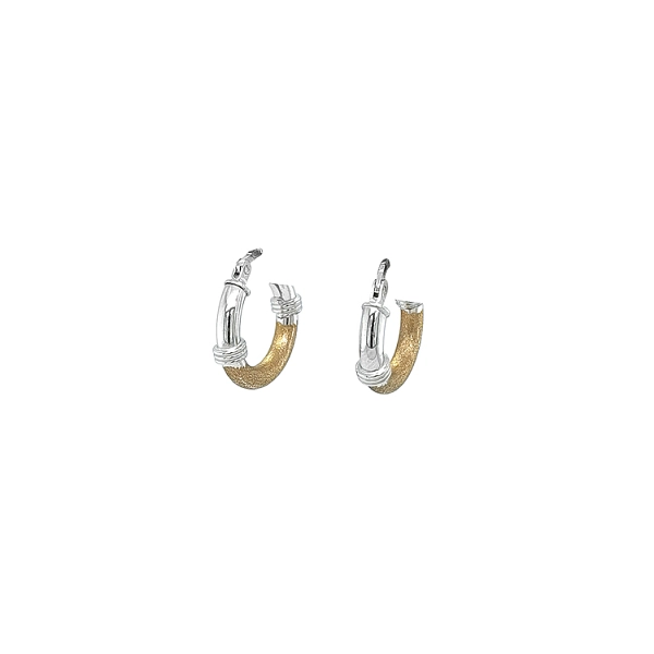 Round Earrings made of Combination Gold