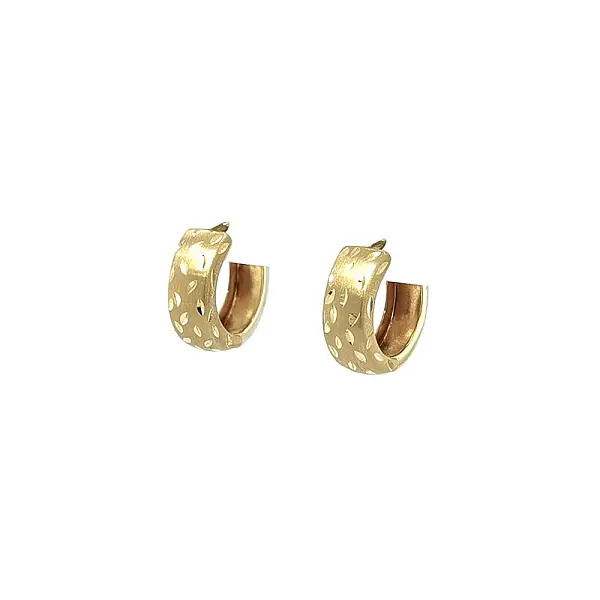 Gold Round Earrings