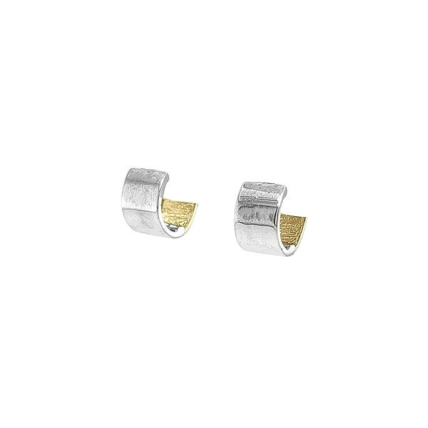 Round Earrings made of Combination Gold