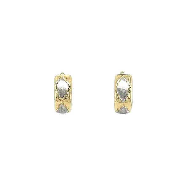 Round Earrings made of Combination Gold