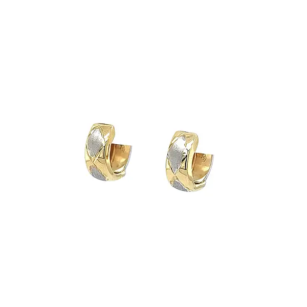 Round Earrings made of Combination Gold