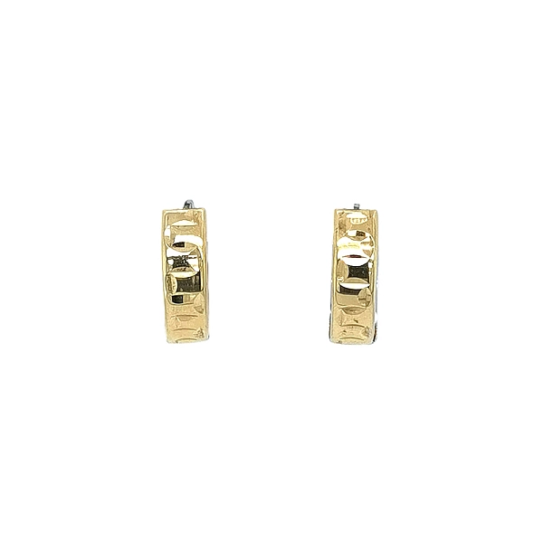 Double-sided Round Earrings made of Combination Gold
