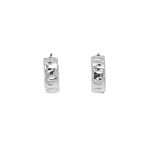 Double-sided Round Earrings made of Combination Gold