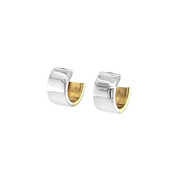 Double-sided Earrings made of Combination Gold