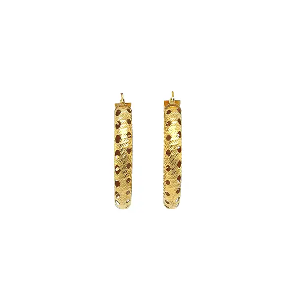 Gold Round Earrings