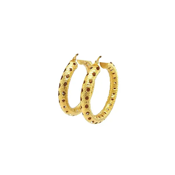Gold Round Earrings