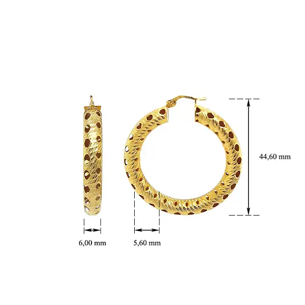 Gold Round Earrings