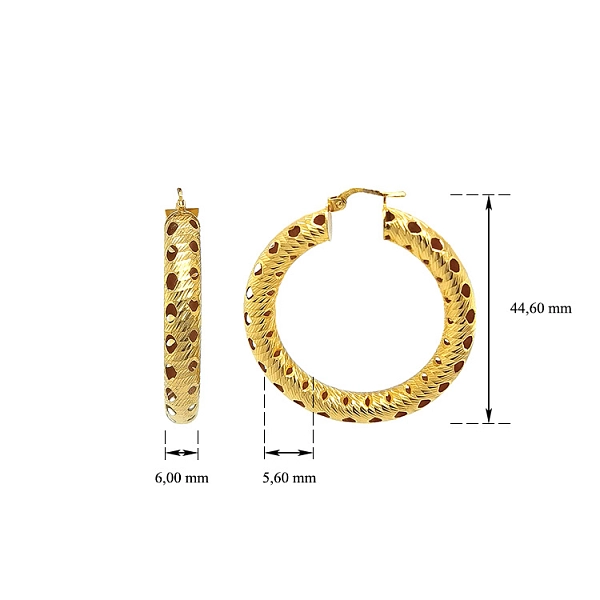 Gold Round Earrings