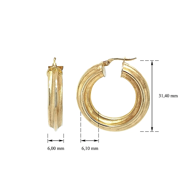 Gold Round Earrings