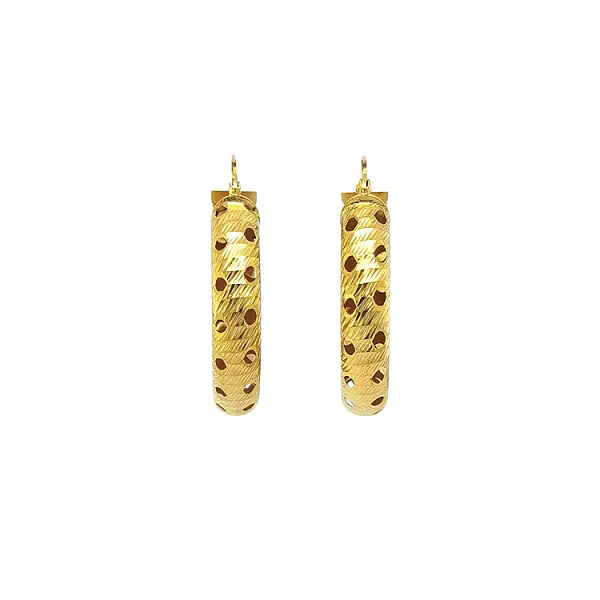 Gold Round Earrings