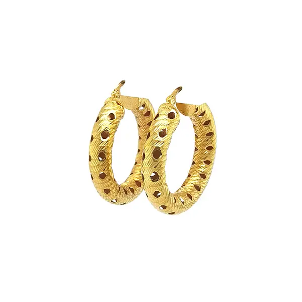 Gold Round Earrings