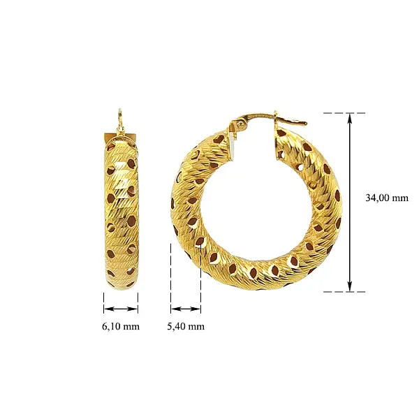 Gold Round Earrings