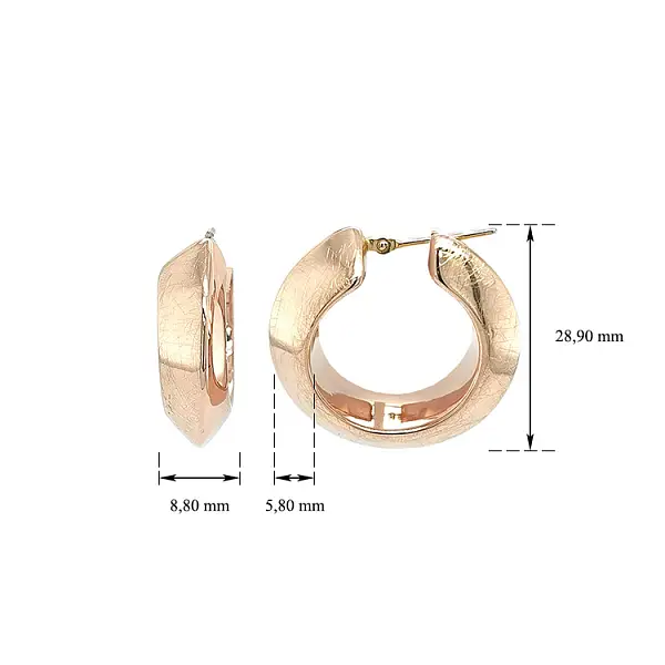 Round Earrings made of Pink Gold