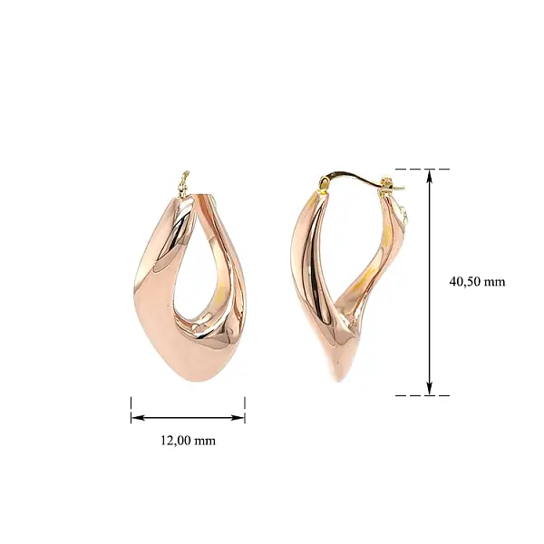 Round Earrings made of Pink Gold