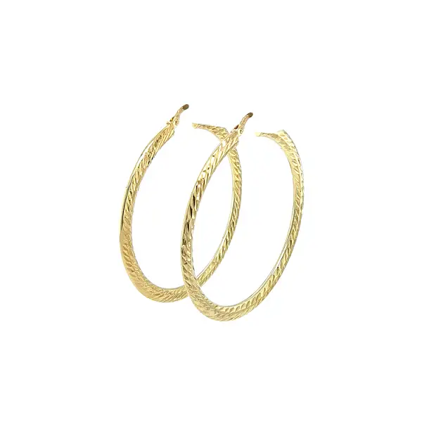 Gold Round Earrings