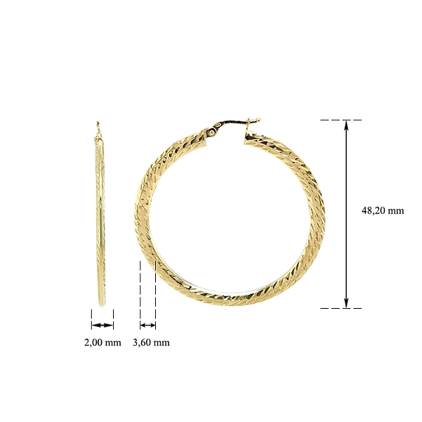 Gold Round Earrings