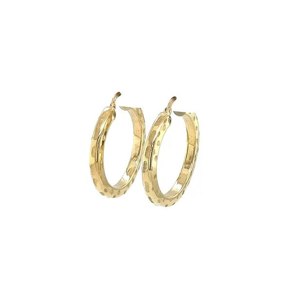 Gold Round Earrings