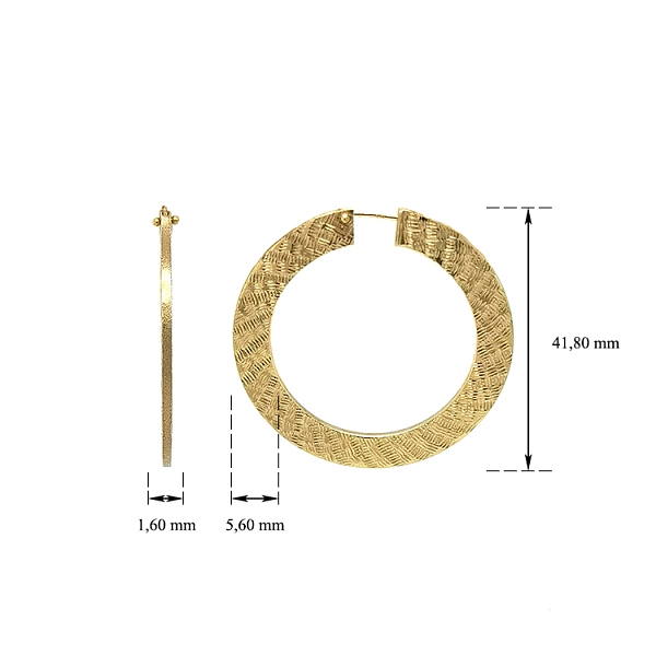 Gold Round Earrings