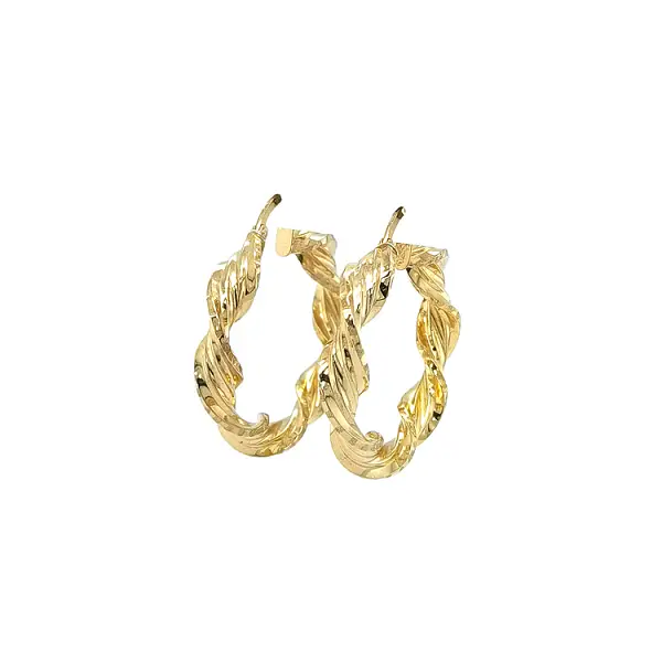 Gold Round Earrings
