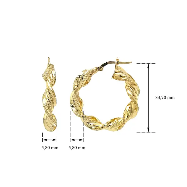 Gold Round Earrings