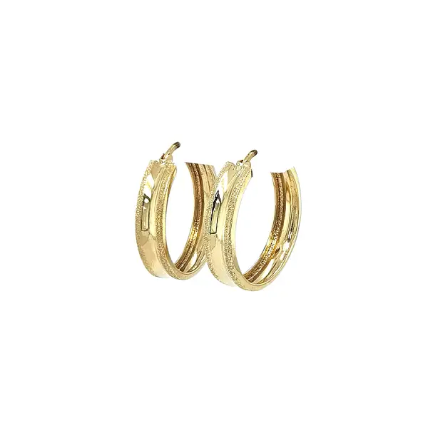 Gold Round Earrings