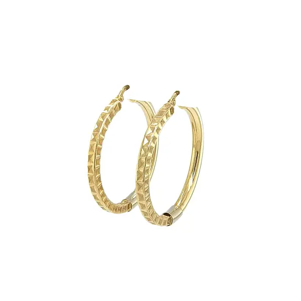 Gold Round Earrings