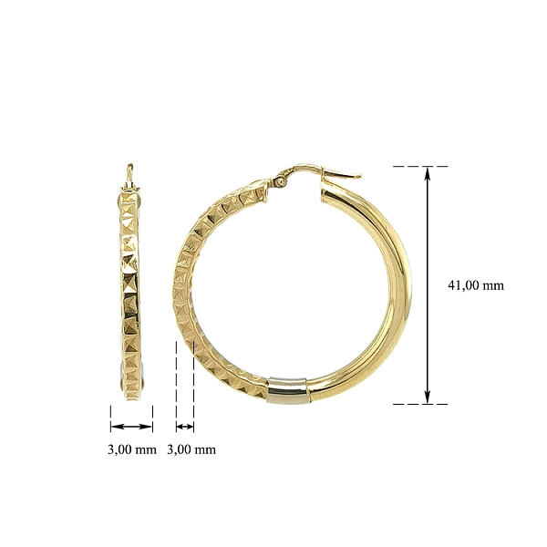 Gold Round Earrings
