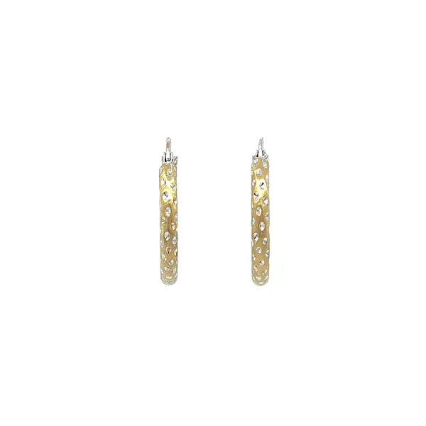 Round Earrings made of Combination Gold