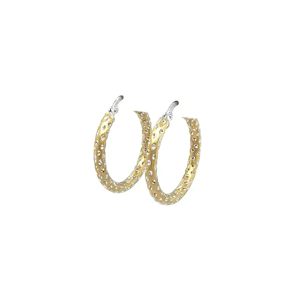 Round Earrings made of Combination Gold