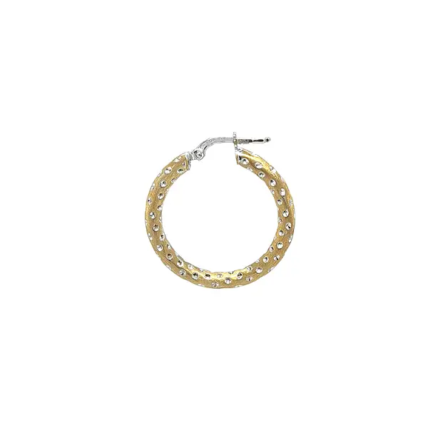 Round Earrings made of Combination Gold